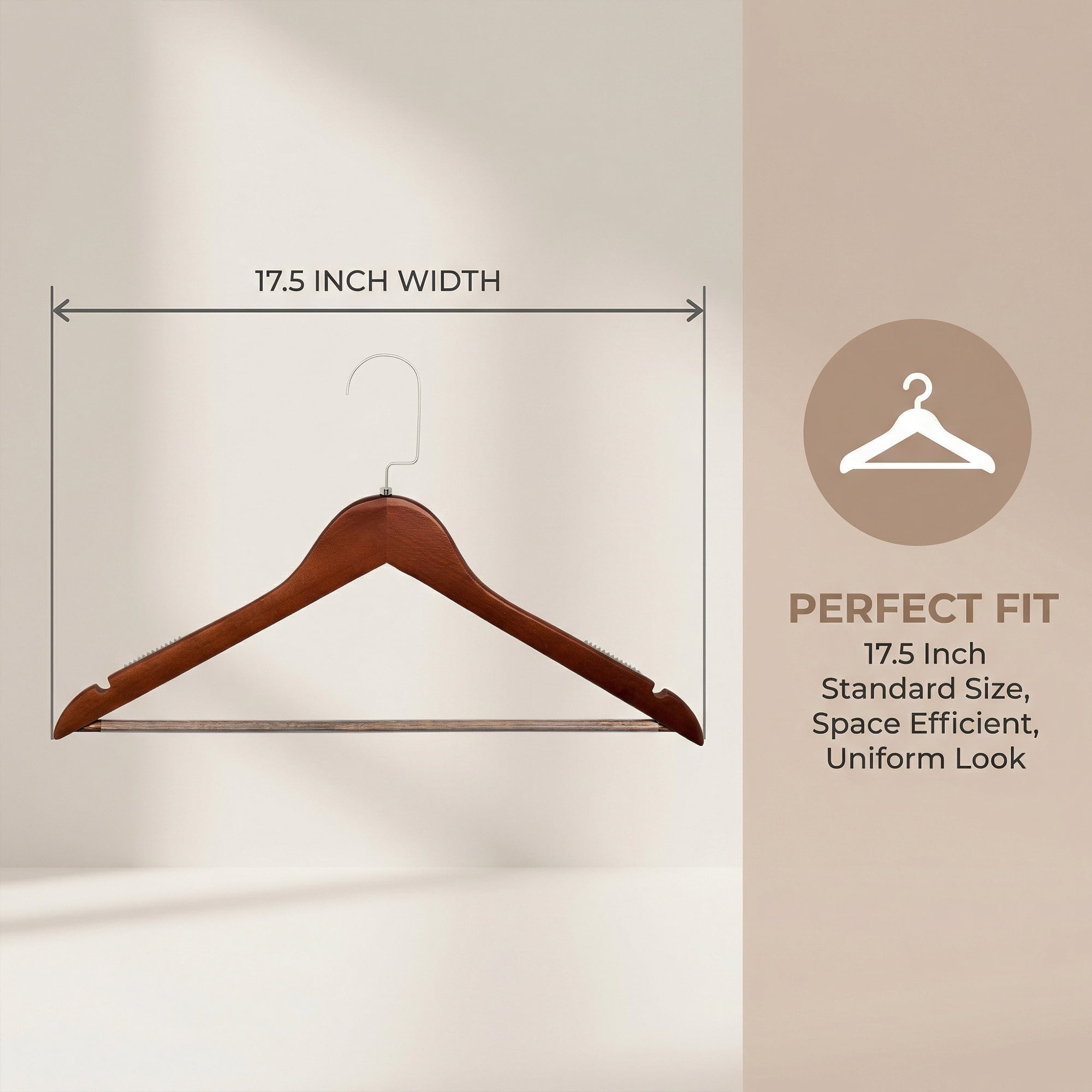 Unique Bargains 2Pcs Wood 360-Degree Space Saving Clothes Hangers Retro