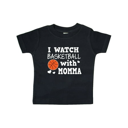 

Inktastic I Watch Basketball with Momma Gift Baby Boy T-Shirt