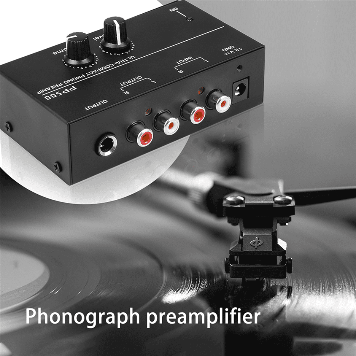 5X Ultra-Compact Phono Preamp PP500 with Treble Balance Volume Adjustment Pre-Amp Turntable Preamplificador US Plug