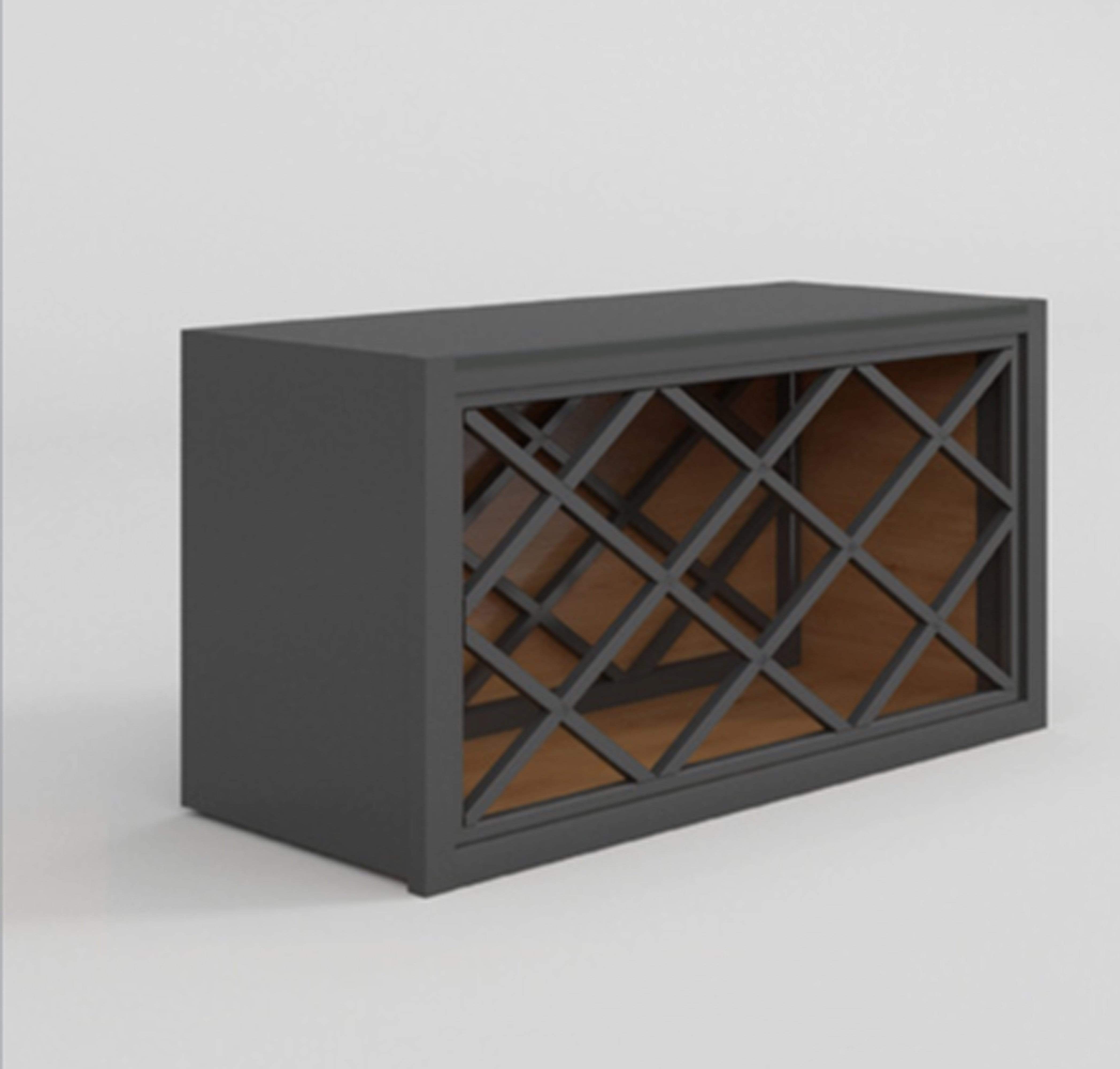 Wine Rack Dark Gray Inset Shaker 30" Wide by 15" Tall