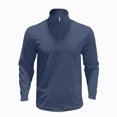 thumbnail image 4 of NOLDARES Men's Quarter Zip Pullover Long Sleeve Sweatshirt 1/4 Zip Golf Shirt Winter Fleece Lined Thermal Pullover,Blue,3XL, 4 of 4