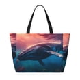 thumbnail image 2 of Rocae Sunshine Ocean Whale for Large Women's Waterproof Beach Bag Tote with 7 Pockets Pool Bag for Travel Gym Vacation, 2 of 6