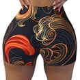 thumbnail image 2 of Balery Fiery Floral Pattern Printed Workout Shorts for Women Seamless Scrunch Short Gym Yoga Running Sport Active Exercise Fitness Shorts-XX-Large, 2 of 8