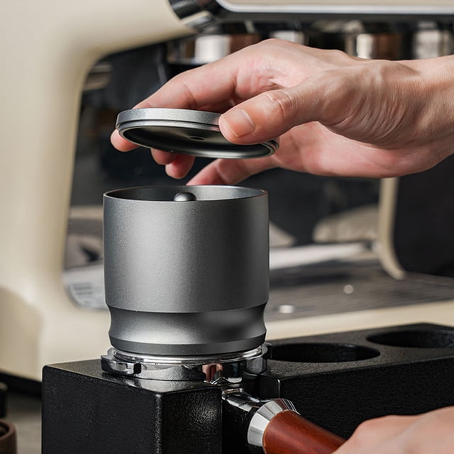 Alloy Coffee Grounds 58mm Collector with Lid for Grinders Anti Fly Distribute