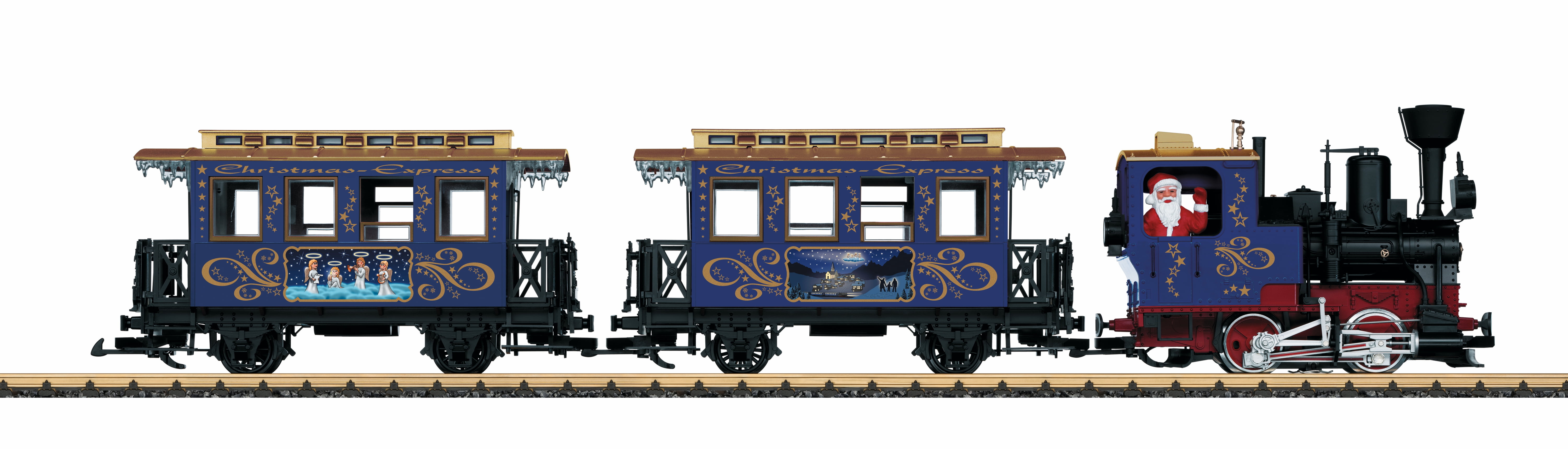 LGB Blue Christmas Train G Scale 72305 Starter Set for sale online 