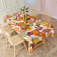 thumbnail image 6 of Fall Pumpkins Leaves Pattern Rectangle Tablecloth 60"x102",Waterproof Polyester Rectangle Table Cloth, Wipeable Spillproof Polyester Tablecloth for Dining, Camping, Indoor and Outdoor, 6 of 6