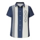 thumbnail image 5 of Blusa y camisa hawaiana de manga corta con cuello vuelto para hombre, camisa con estampado en contraste, botones, solapa y manga corta, camisa de poliéster para hombre, 5 of 6