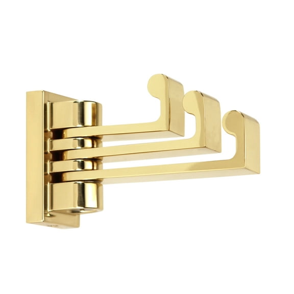 Alno A6885 Luna 1" Wide Three Arm Pivoting Solid Brass Bathroom Robe / Towel Hook - Brass