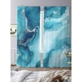 thumbnail image 3 of Abstract Liquid Art Sheer Curtains 96 Inches Long 2 Panels Modern Gary Blue Marble Texture Light Filtering Semi Sheer Window Curtains Drapes for Bedroom Living Room 52"x96", 3 of 7