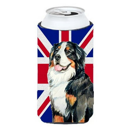 

Bernese Mountain Dog With English Union Jack British Flag Tall Boy bottle sleeve Hugger - 22 To 24 Oz.