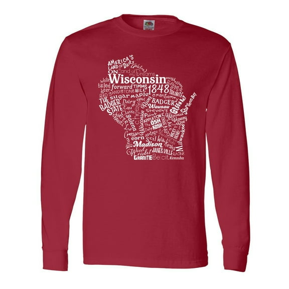 Inktastic Wisconsin State Word Salad Long Sleeve T-Shirt