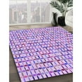 thumbnail image 3 of Ahgly Tapis d'Intérieur Lavable en Machine Carré Transitionnel Fleur Rose, 5 Pieds Carré, 3 of 7