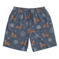 thumbnail image 2 of Honeii's Squirrel And Snowflakes Print Men's Casual Shorts with Drawstring，Swim Trunks Quick Dry Beach Shorts, 2 of 5