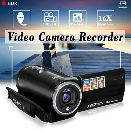 720P FULL HD Camcorder Digital Video Camera DV 2.7 TFT LCD Screen 16x Zoom 270 Degrees Rotation for Sport/Short Films Video Recording