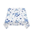 thumbnail image 4 of YFYANG Square Polyester Table Cloth, 60" x 60" Reusable Table Cover Kitchen Dining Room Small Blue Flower Pattern Decorative Tablecloths for Tables of 2-4 People, 4 of 8