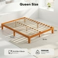 thumbnail image 5 of ZUNMOS 12 IN Queen Size Solid Wood  Bed Frame with Wood Slat Support,  Sturdy,  No Box Spring Needed,  Natural Pine, 5 of 10
