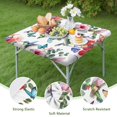 thumbnail image 4 of Pioneer Flower Floral Print Pattern Square Fitted Tablecloth with Elastic Edge,Square Table Cover,Washable Elastic Table Cover for Home Kitchen Party Decor 34"x34", 4 of 6