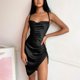 thumbnail image 2 of Vestido negro M sexy sin mangas con tirantes, top de tubo, falda de temperamento de encaje hueco en la espalda, ropa de mujer 2021, 2 of 4