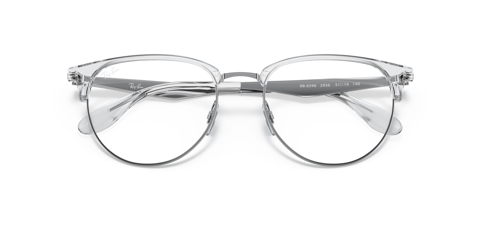 Ray-Ban Prescription Eye Glasses with Case, Size 51, Silver Frames with Demo Lens