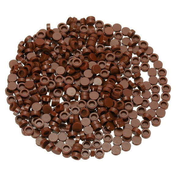 455 Pcs Flat Blocks Bulk, 1x1 Round Brown Classic Tiles Smooth Surface Mini Building Blocks Accessories Compatible Bricks Kits for Building Floor Walls Mosaic Pixel Arts
