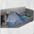 thumbnail image 6 of Nautical Soft Flannel Fleece Blanket, Traveling Themed View of Ship in the Aquatic World with Fluffy Clouds Day Time Landscape, Cozy Plush for Indoor and Outdoor Use, 60" x 80", Blue, by Ambesonne, 6 of 6