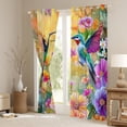 thumbnail image 3 of Homewish 3D Hummingbird Women Curtains Pack of 2 (42x84 Each), Vintage Flower Floral Curtains Blackout, Kawaii Jungle Bird Bedroom Curtains, Window Curtains Home Decor, 3 of 6