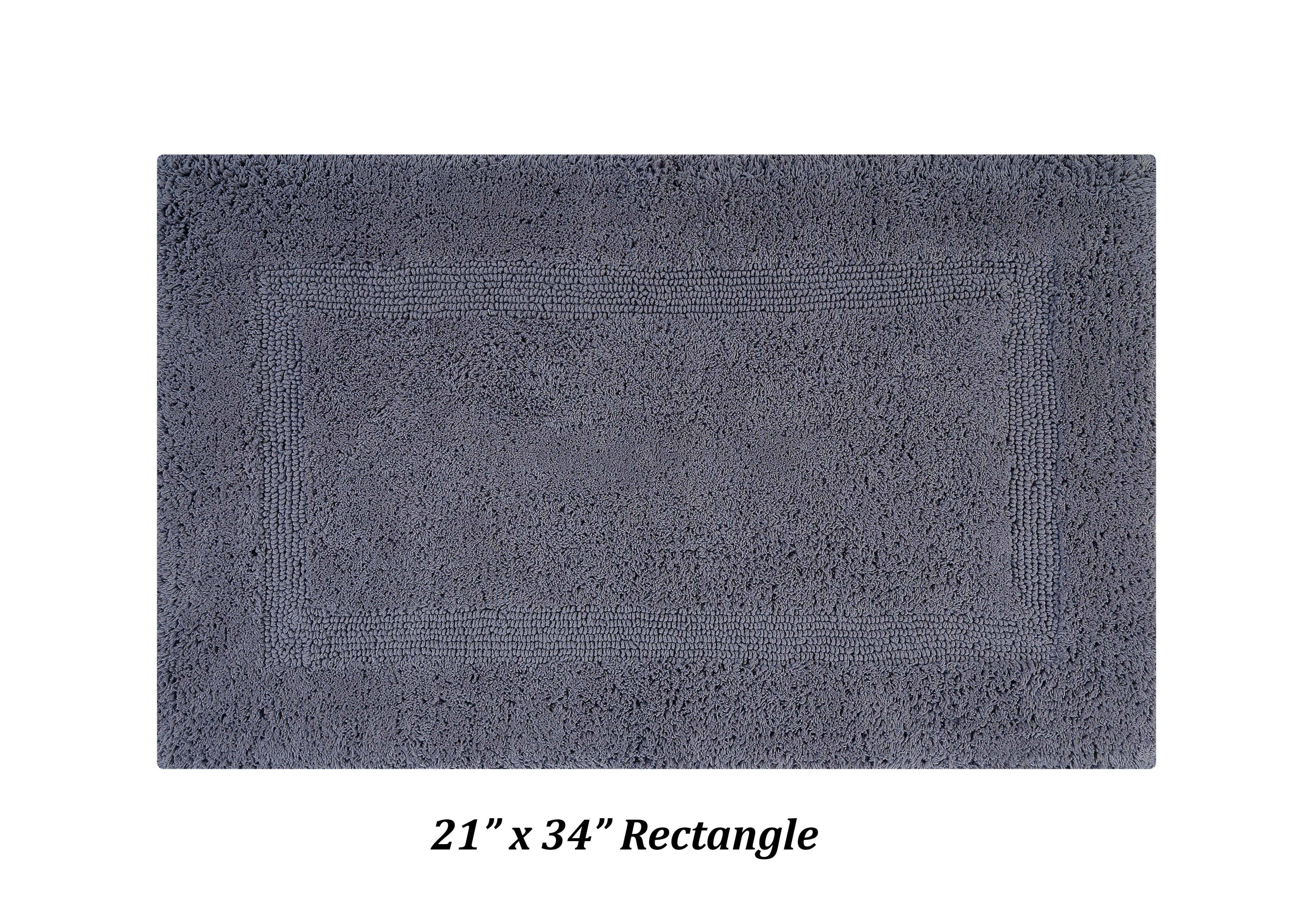 Better Trends Premium 2 Piece Bathroom Rug Set 100% Cotton, Extra Soft Tufted Bath Mat, Water Absorbent & Reversible Mat, Gray Lux Collection