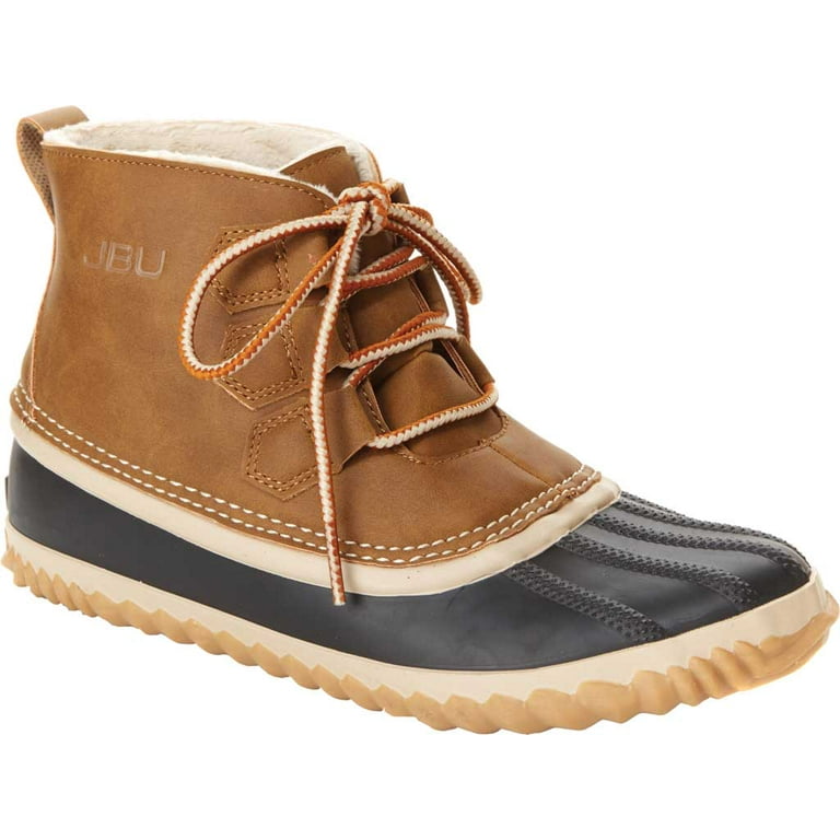 Women s Jambu JBU Nala Duck Boot Saddle Black Faux Suede Rubber