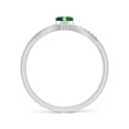 thumbnail image 2 of ANGARA Natural Solitaire Emerald Heart Promise Ring with Diamond Accents in 925 Sterling Silver for Women (Size-4mm) | May Birthstone, Anniversary, Jewelry Gift for Women | Natural Emerald Ring, 2 of 9