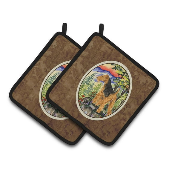 Carolines Treasures SS8228PTHD Lakeland Terrier Pair of Pot Holders 7.5HX7.5W multicolor
