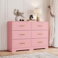 thumbnail image 1 of Ourlova Commode Double à 6 Tiroirs Commode de 47 Pouces de Large Meuble Télé Commode Moderne pour Chambre, 1 of 5