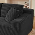 thumbnail image 5 of HOQBN 96.9" Boneless Modular Sectional Sofa with Chaise, L-Shaped Corduroy Cloud Sectional Couch with Deep Seat and Side Pockets, Upholstered 3 Seater Sofa Living Room, No Assembly, Black, 5 of 10