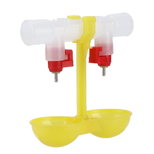 Ccdes Double Chicken Nipple Waterer Drinker Automatic Hanging Drinking Cup Poultry Use