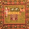 thumbnail image 1 of Ahgly Company Indoor Square Medallion Orange French Area Rugs, 8' Square, 1 of 1