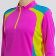 thumbnail image 4 of MHFRRA Camiseta de Manga Larga con Protección Solar para Mujer, Ligera, de Secado Rápido, para deportes Al Aire Libre, Senderismo y Montañismo. Rosa Fuerte, 4 of 5
