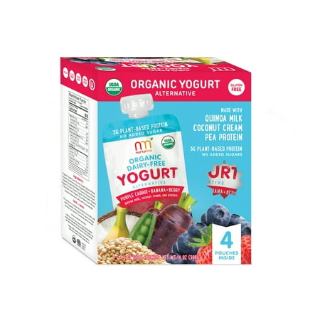Nurturme Organic Dairy Free Yogurt, Purple Carrot + Banana + Berry, 4 Pouch Pack