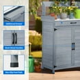 thumbnail image 2 of Dextrus 51.5″H Outdoor Potting Bench Table, All Weather Wooden Storage Cabinet with Drawer and Removable Plate, Gray, 2 of 6