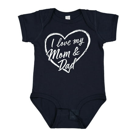 

Inktastic I Love My Mom and Dad in White Chalk Heart Gift Baby Boy or Baby Girl Bodysuit
