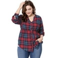 thumbnail image 2 of Unique Bargains T-Shirt Casual à Manches Longues à Col en V pour Femmes, 2 of 6