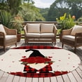 thumbnail image 4 of Round Area Rugs Collection 8 Ft, Red Valentine's Day Non-Slip Residential Carpet, Roses Gnomes Love Heart Plaid Rustic Indoor Crawling Mats Runner Rugs for Living Room/Dining Room/Bedroom, 4 of 8
