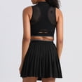 thumbnail image 4 of Xfvqtps Robe de Sport pour Femmes à Col, Sans Manches, Fermeture à Glissière 1/4, Dos Ajouré, Respirante, Couleur Unie, Robe de Tennis Plissée, 4 of 8