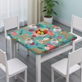 thumbnail image 3 of BoxerDog and Pioneer Flower Square Fitted Tablecloth with Elastic Edge,Square Table Cover,Washable Elastic Table Cover for Home Kitchen Party Decor 36"x36", 3 of 6