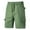 Army Green, variant on Loopsun Mens Pants, Mens Shorts, Casual Solid Elastic Waist Straight Five Points Pants with Multiple Pockets Army Green