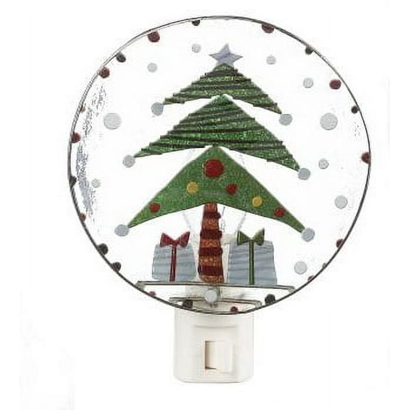 Square Christmas Tree Glass Night Light