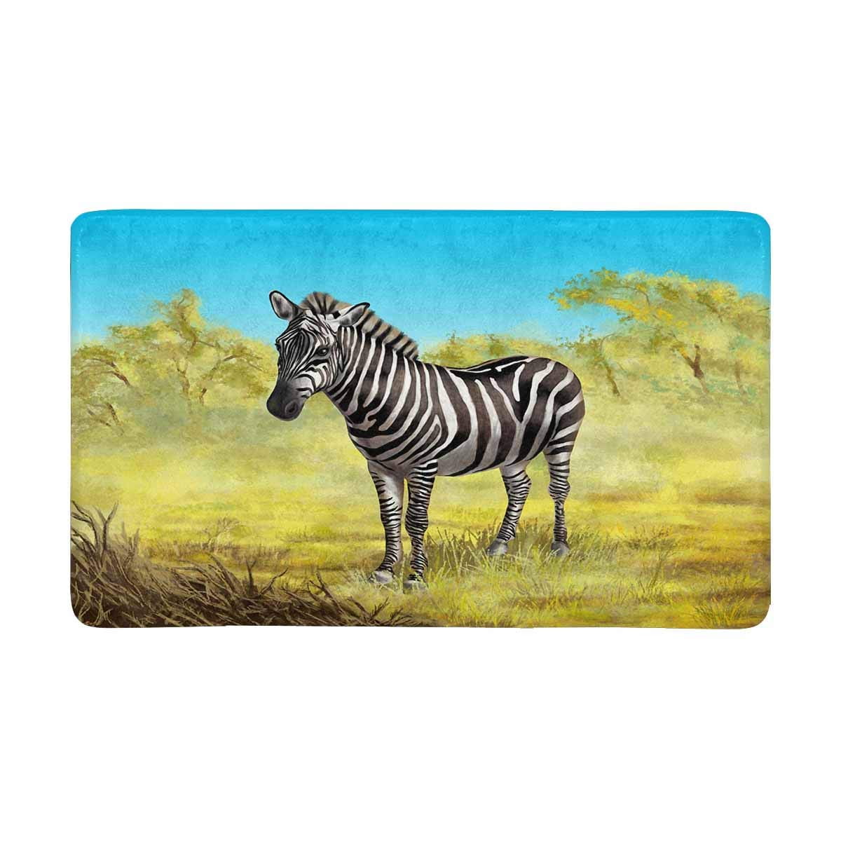 POP Wildlife Zebra in Its African Doormat Entrance Mat Floor Rug Indoor/Front Door Mats Home