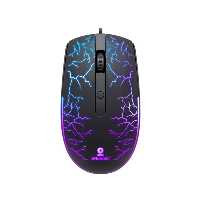 Mouse Gamer BRobotix Storm 263946, hasta 1600 dpi, RGB. Color Negro. Brobotix 263946