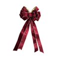 thumbnail image 2 of Christmas Bow Ornaments, 19.69X11.81" Large Pre‑Tied Velvet Holiday Bows, Gold‑Edge Trim Xmas Bows with Long Streamers, Velvet Hanging Bow Decorations, Layered Bow Embellishments, Decorative Bow, 2 of 7