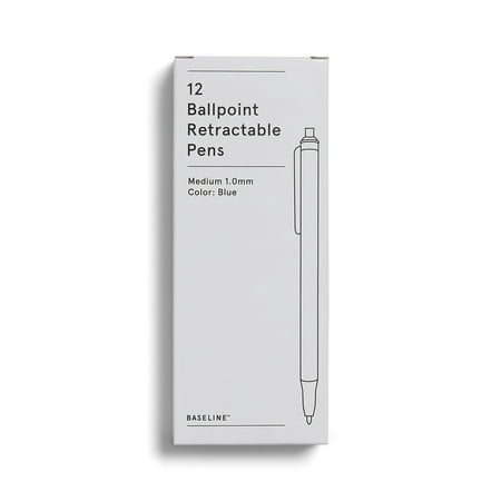 12 count Ballpoint Retractable Pens Medium Point Blue 
