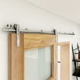 thumbnail image 3 of CCJH 7.5ft Stainless Sliding Barn Door Hardware Kit for 45" Single Door Round Head Sliver, 3 of 8