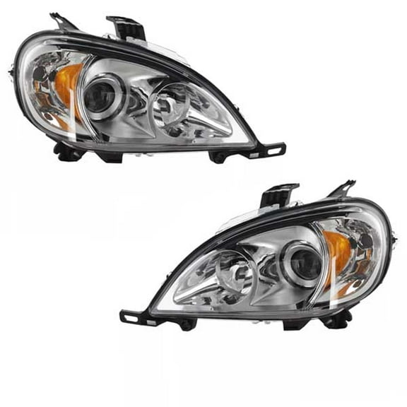 For 02-05 Benz ML-Class Headlight Headlamp Halogen Head Light with Bulb PAIR SET